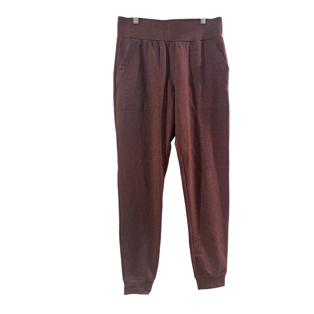 Title Nine Joggers Womens Medium Burgundy Plum Heathered Athletic Sweatpants
